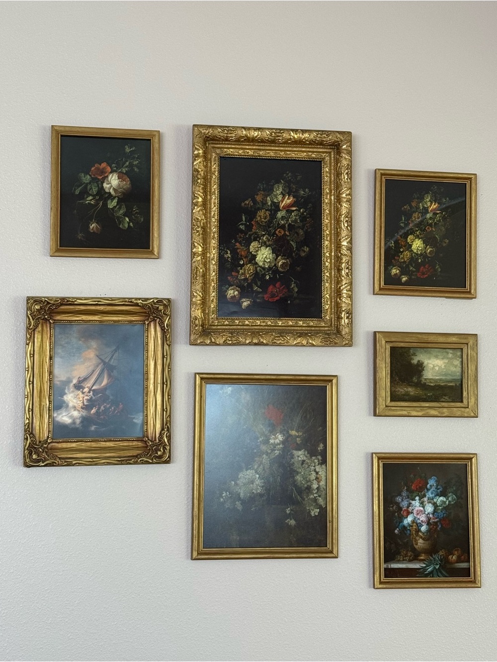 Gallery Wall Gold Frame Photo Print Artworks Floral & Landscape Wall Art